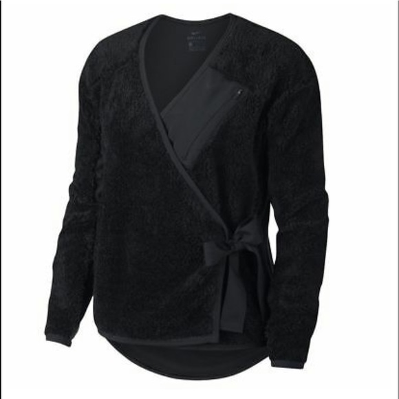 Nike Jackets & Blazers - NWT Nike WOMENS SWEATSHIRT SHERPA TOP Wrap-Black